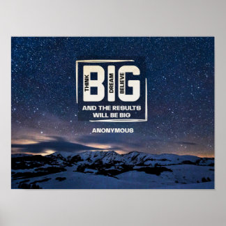 Denk groot. Dream Big. Geloof Big. Poster