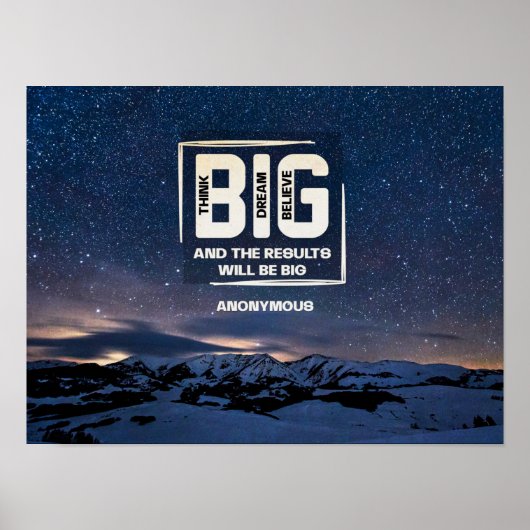 Denk groot. Dream Big. Geloof Big. Poster (Voorkant)