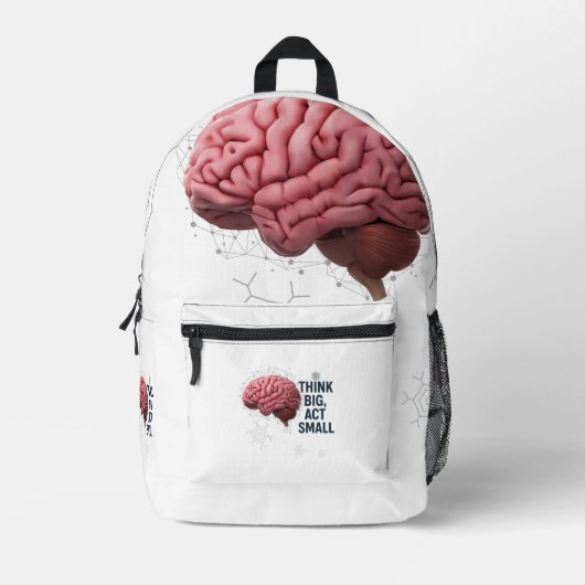 Denk groot, handel klein bedrukte rugzak (Voorkant)