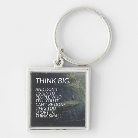 DENK GROOT - Inspirerend woorden Sleutelhanger (Voorkant)