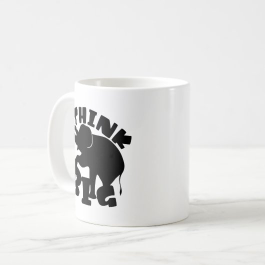 Denk groot - Olifant - Grote dag - Groot idee - mo Koffiemok (Voorkant links)