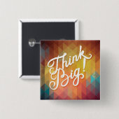 Denk groots vierkante button 5,1 cm (Voorkant /achterkant)