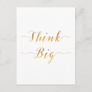 Denk Grote Quote Gouden Faux Folie Quotes Wit Briefkaart
