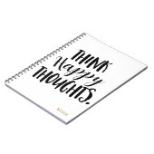 DENK HAPPY THOUGHTS GEpersonaliseerde Aangepast Notitieboek (Linkerzijde)