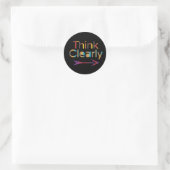 Denk Helder Ronde Sticker (Tas)