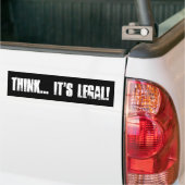 DENK... HET IS JURIDISCH! BUMPERSTICKER (Op Truck)