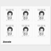 "DENK, HET IS NIET ILLEGAAL (NOG)" VIERKANTE STICKER (Vel)