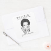 "DENK, HET IS NIET ILLEGAAL (NOG)" VIERKANTE STICKER (Envelop)