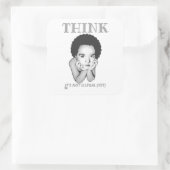 "DENK, HET IS NIET ILLEGAAL (NOG)" VIERKANTE STICKER (Tas)