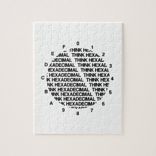 Denk hexadecimaal (de Humor van de Geek van de Sja Legpuzzel (Verticaal)