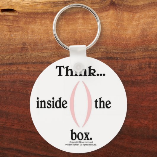 Denk...in de doos. sleutelhanger (Voorkant)