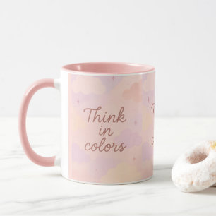 Denk in Kleuren – Pastel Esthetische Motivatie Mok
