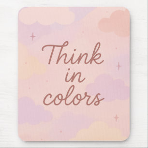 Denk in Kleuren – Pastel Esthetische Motivatie Muismat