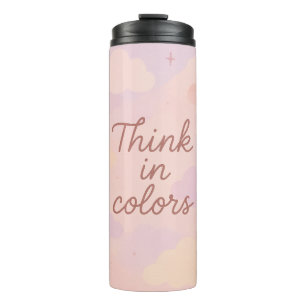 Denk in Kleuren – Pastel Esthetische Motivatie Thermosbeker