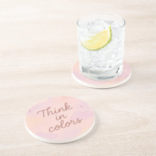 Denk in Kleuren – Pastel Esthetische Motivatie  Zandsteen Onderzetter