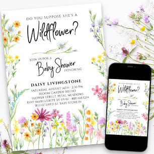 Denk je dat ze een wilde bloem is? Baby Shower Kaart