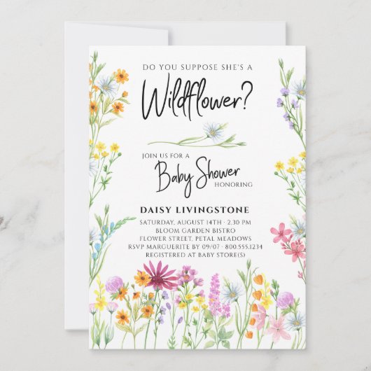 Denk je dat ze een Wildflower Baby shower is? Kaart (Voorkant)