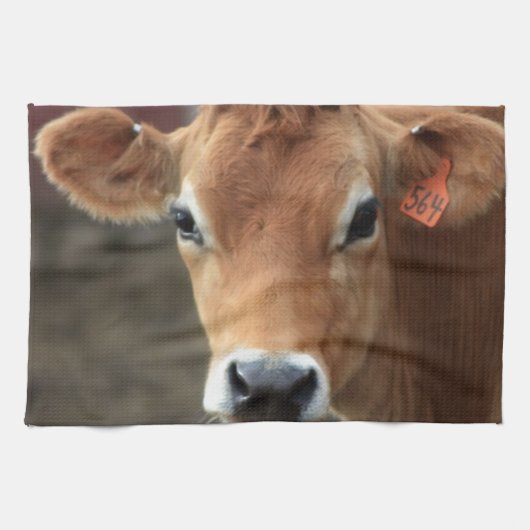 Denk je niet dat ik  Jersey Cow ben? Theedoek (Horizontaal)