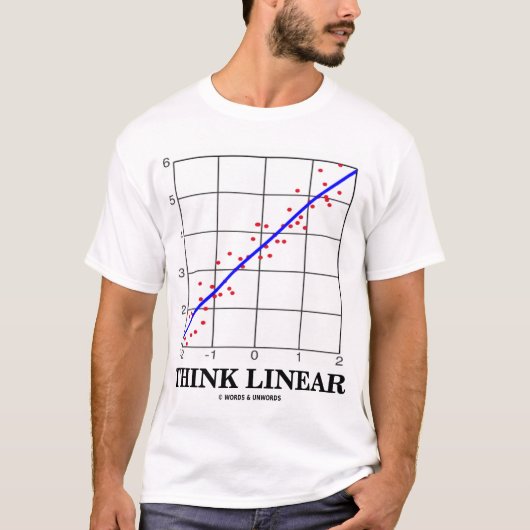 Denk lineair (lineaire regressie) t-shirt (Voorkant)