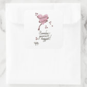 Denk maar eens na over je eigen heupen vierkante sticker (Tas)