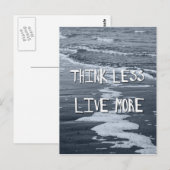 Denk minder, leef meer - blauw Zee Briefkaart (Voorkant / Achterkant)