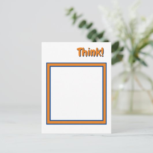Denk na! Buiten de doos (aanpasbaar) Briefkaart (Staand voorkant)