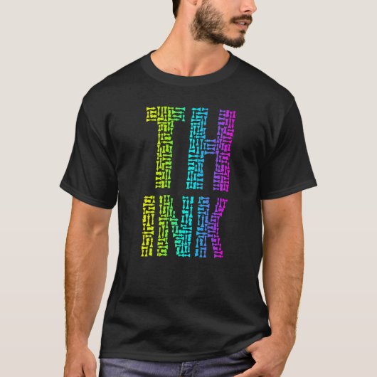 Denk na de tekstmozaïek van de Meester Coach van d T-shirt (Voorkant)