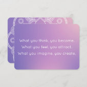 Denk na en word Paarse Gradient Buddah Quote Kaart (Voorkant / Achterkant)