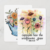 denk na hoe de wilde bloemen positieve geschenken feestdagenkaart (Voorkant / Achterkant)