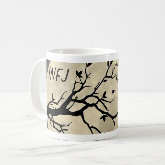 'Denk na over de grote stuiver' - Mok INFJ Coffee (Voorkant links)