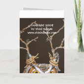 Denk na over de uilkaart feestdagen kaart (Achterkant)