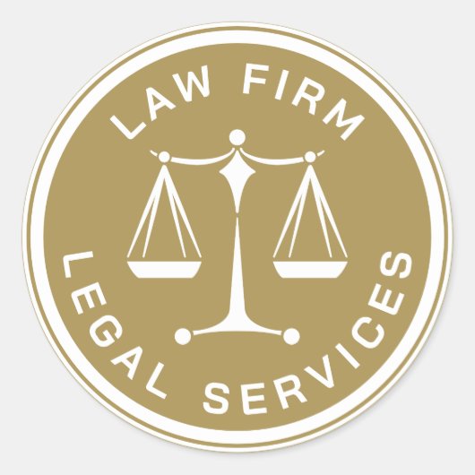 Denk na over gerechtigheid - rechtsclassiek ronde sticker (Voorkant)