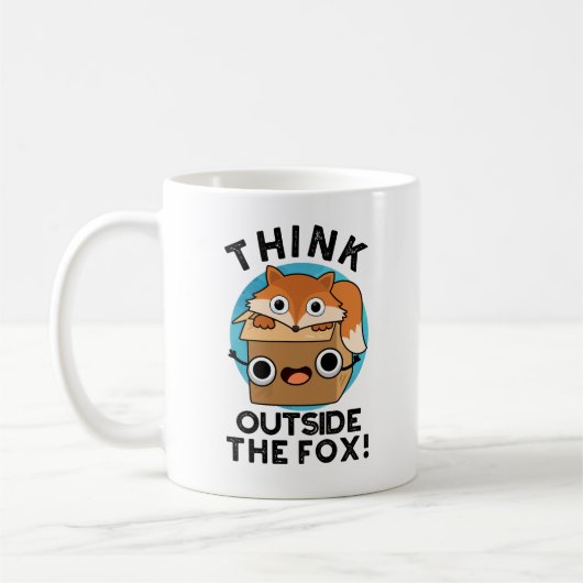 Denk na over het fox Funny Animal Pun Koffiemok (Links)