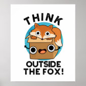 Denk na over het fox Funny Animal Pun Poster (Voorkant)