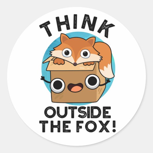 Denk na over het fox Funny Animal Pun Ronde Sticker (Voorkant)