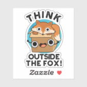 Denk na over het fox Funny Animal Pun Sticker (Vel)