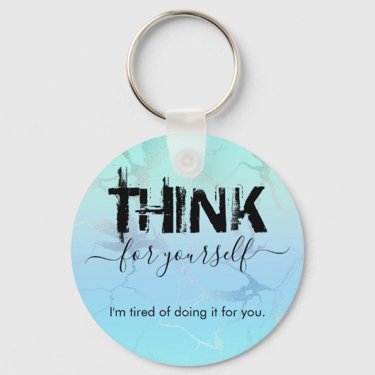 Denk na over je eigen Button Sleutelhanger (Voorkant)