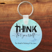 Denk na over je eigen Button Sleutelhanger (Voorkant)