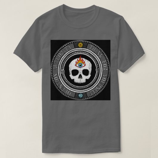 Denk na over uw eigen vragen t-shirt (Design voorkant)
