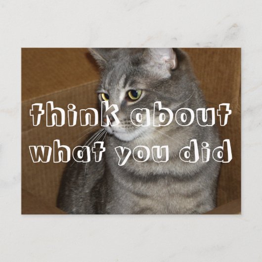 denk na over wat je gedaan hebt briefkaart (Voorkant)