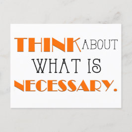 Denk na over wat nodig is, dagelijkse bevestiging feestdagenkaart