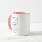 Denk na Pawsitive Cat Illustration Coffee Mok (Voorkant links)