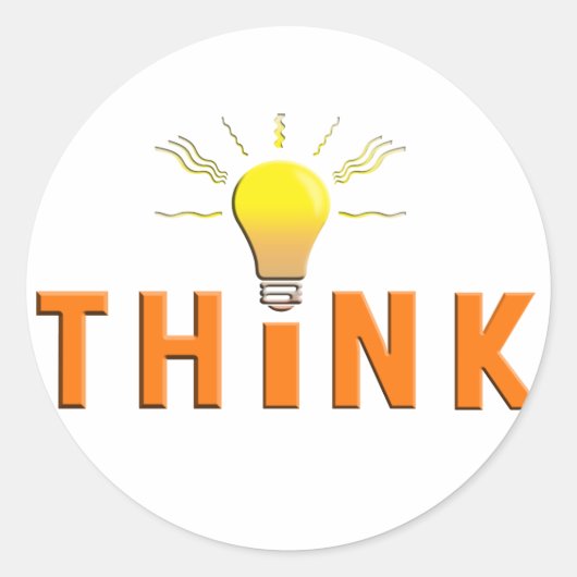 Denk na ronde sticker (Voorkant)
