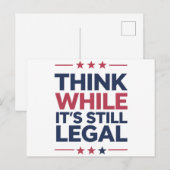 Denk na terwijl het nog steeds een legaal Republik Briefkaart (Voorkant / Achterkant)