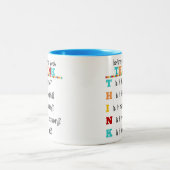 Denk na voor je spreekt tweekleurige koffiemok (Center)