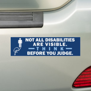 Denk na voordat je een onzichtbare handicap beoord bumpersticker
