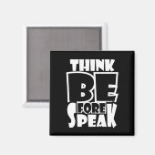 Denk na voordat je praat magneet (Voorkant / Achterkant)