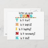 Denk na voordat je spreekt briefkaart (Voorkant / Achterkant)