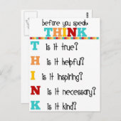 Denk na voordat je spreekt briefkaart (Voorkant / Achterkant)