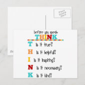 Denk na voordat je spreekt briefkaart (Voorkant / Achterkant)